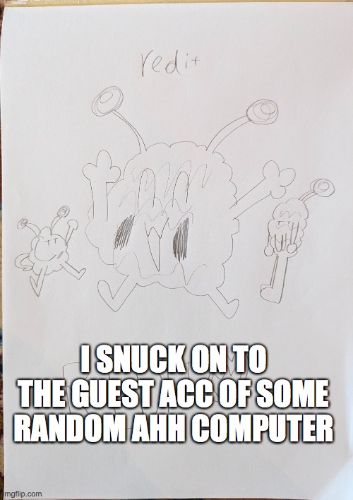 redit | I SNUCK ON TO THE GUEST ACC OF SOME RANDOM AHH COMPUTER | image tagged in redit | made w/ Imgflip meme maker