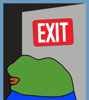 Pepe Exit or leave Blank Meme Template