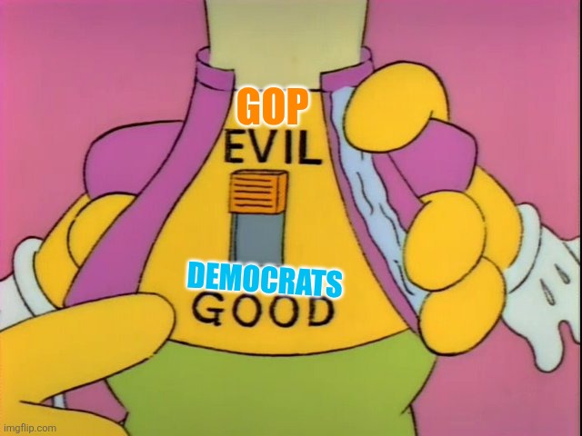 Good and Evil | GOP DEMOCRATS | image tagged in good and evil | made w/ Imgflip meme maker