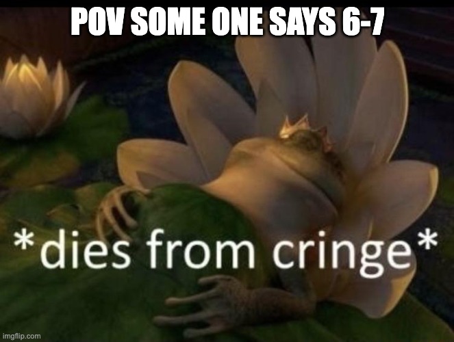 they can't keep getting away with this | POV SOME ONE SAYS 6-7 | image tagged in dies from cringe | made w/ Imgflip meme maker