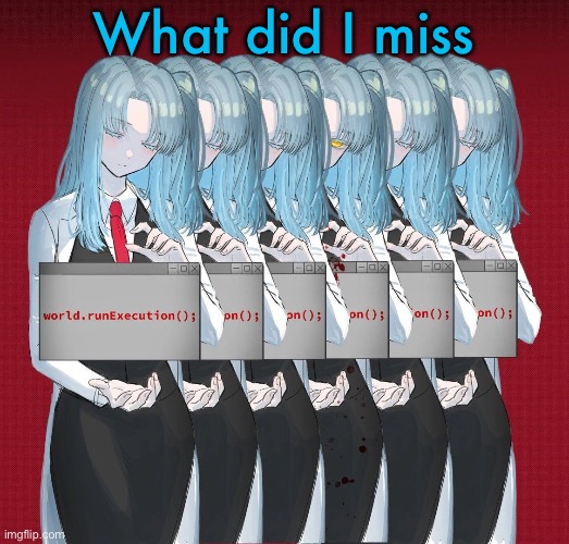 Angela LC | What did I miss | image tagged in angela lc | made w/ Imgflip meme maker