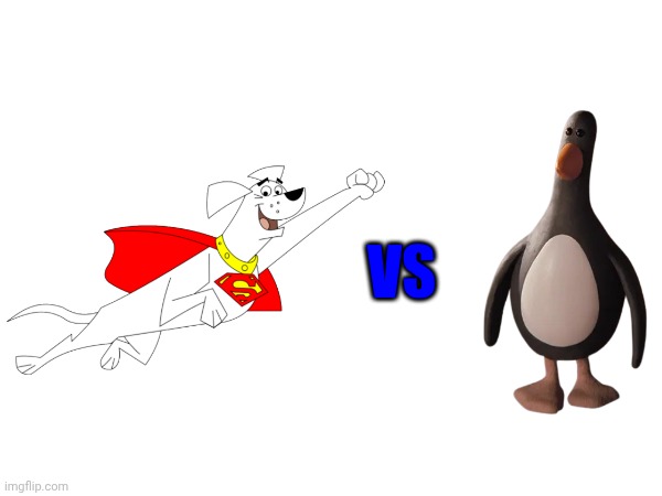 Krypto vs Feathers McGraw | VS | image tagged in krypto,warner bros,stop motion,feathers mcgraw,warner bros discovery | made w/ Imgflip meme maker