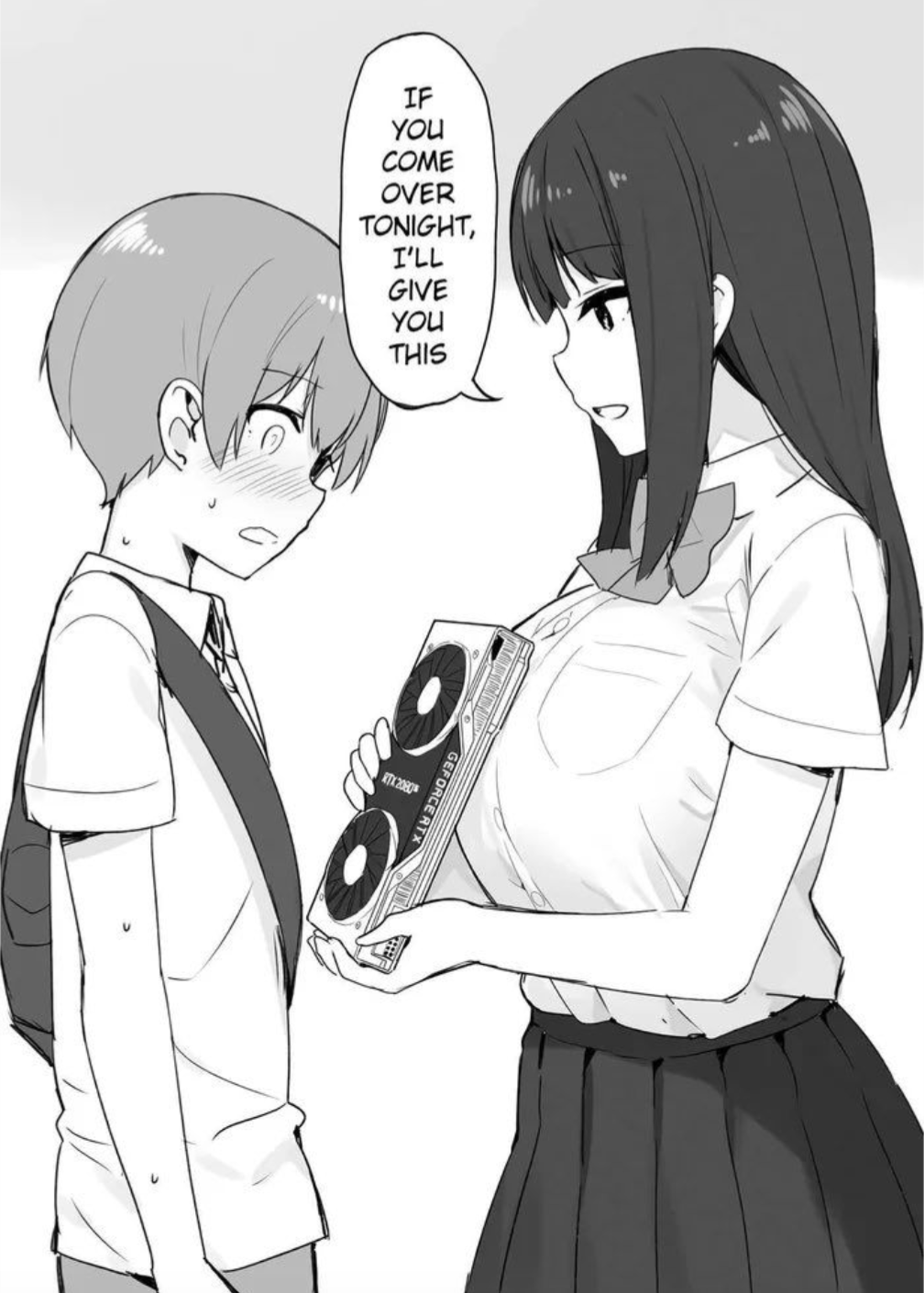 High Quality if you come over tonight, I'll give this to you Blank Meme Template