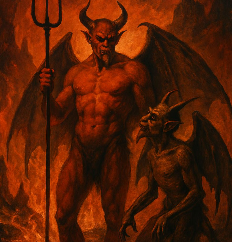 Satan and Beelzebub in Hell Blank Meme Template