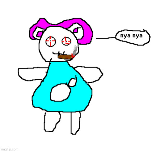 dumbass thing I made in Windows 3.11 Paintbrush | image tagged in rinny,pretty blood,drawing,blunt,shitpost,ms paint | made w/ Imgflip meme maker