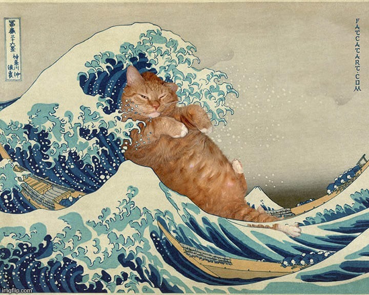 津波が私の昼寝を邪魔したとき | image tagged in tsunami,nap,interrupting bird | made w/ Imgflip meme maker