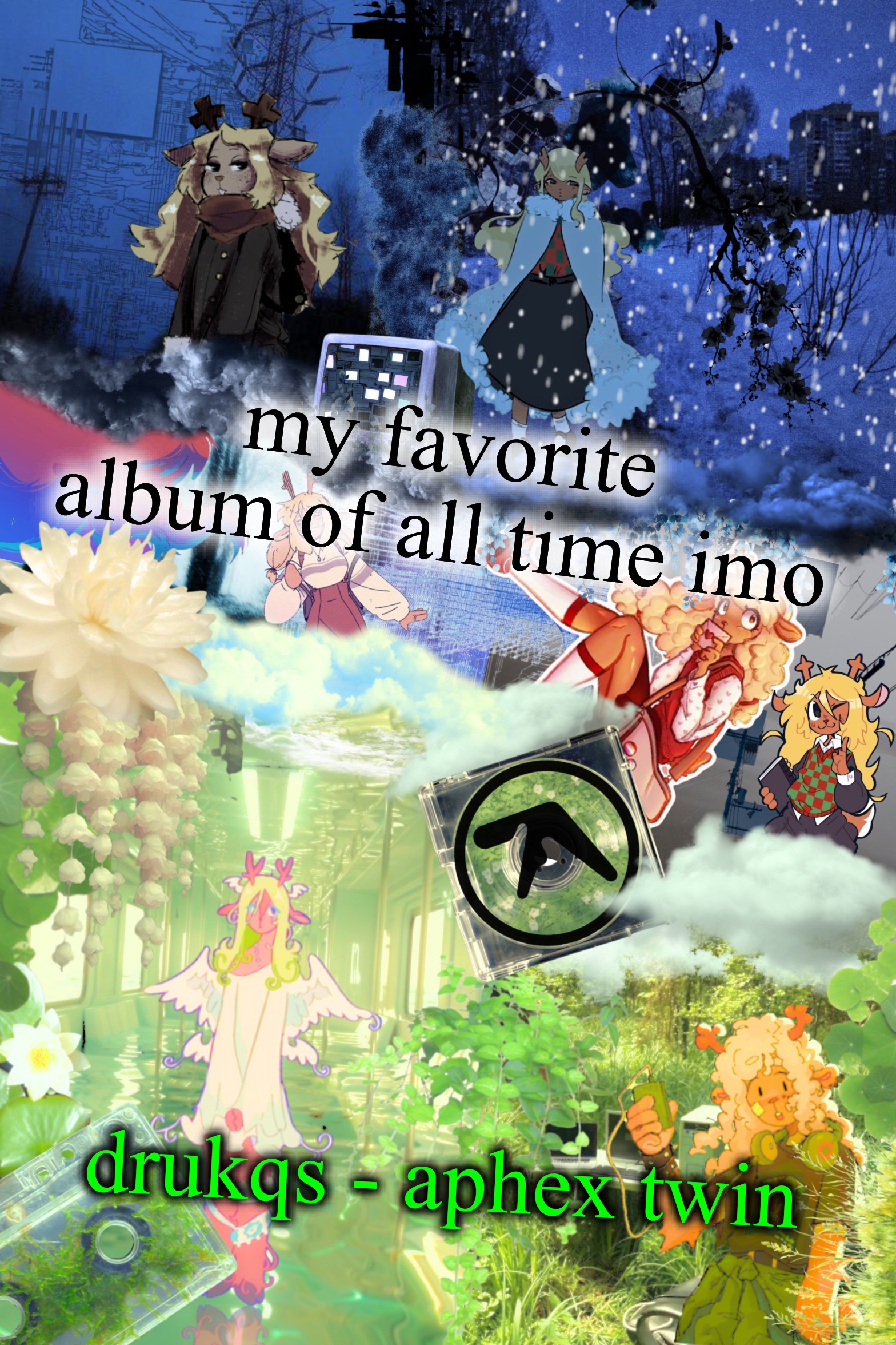 alot of the tracks mean smth special to me and the quality over all is supreme | my favorite album of all time imo; drukqs - aphex twin | image tagged in asriel's noelle template | made w/ Imgflip meme maker