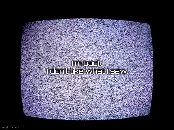 Static | I'm back. 
I don't like what I saw. | image tagged in static | made w/ Imgflip meme maker