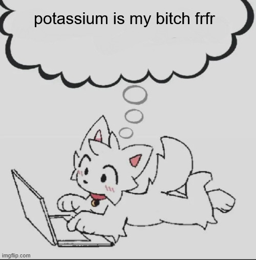 . | potassium is my bitch frfr | image tagged in huh guh hwuh | made w/ Imgflip meme maker
