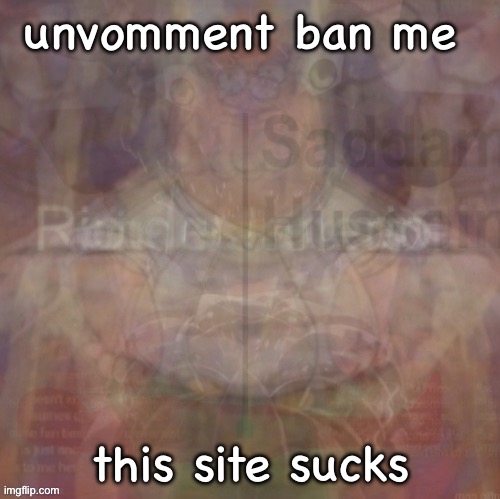 insanity | unvomment ban me; this site sucks | image tagged in insanity | made w/ Imgflip meme maker