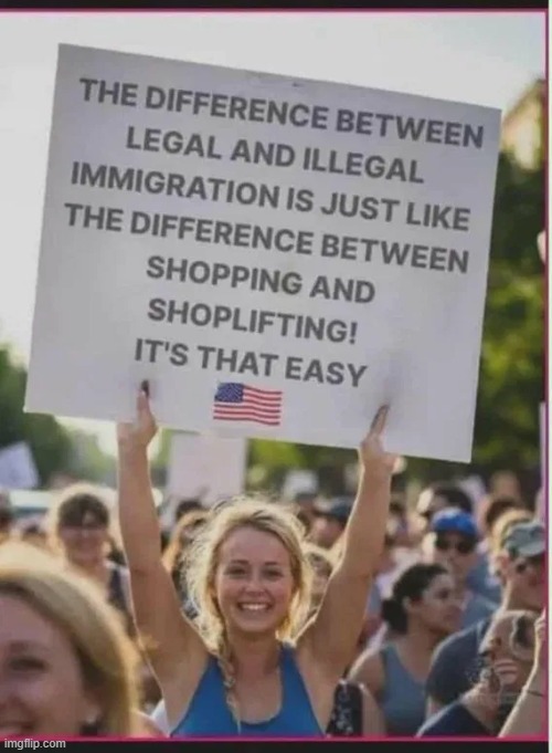 She has a point... | image tagged in illegal,legal,shopping,shoplifting,wait that's illegal,liberals vs conservatives | made w/ Imgflip meme maker