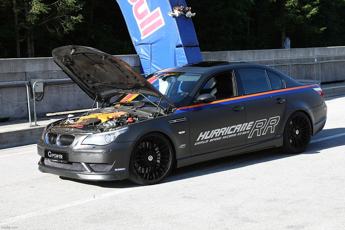 G-Power M5 E60 Hurricane RR: 370+ KM/H POWERFUL BEAST | image tagged in g-power m5 hurricane rr,bmw | made w/ Imgflip meme maker