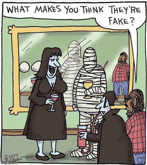 The mirror doesn’t lie… | image tagged in repost,comics,monster party,vampires,not real,implants | made w/ Imgflip meme maker