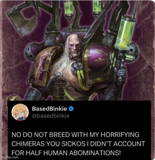 image tagged in memes,shitpost,warhammer40k,heresy is stored in the balls,fabius bile | made w/ Imgflip meme maker