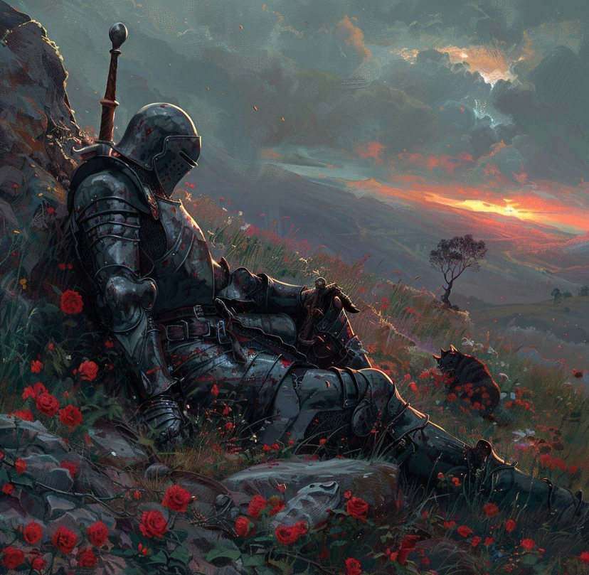 Dying knight Blank Meme Template