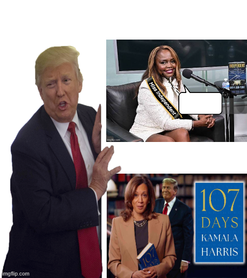 Trump reviews books from Kamala and KJP Blank Meme Template