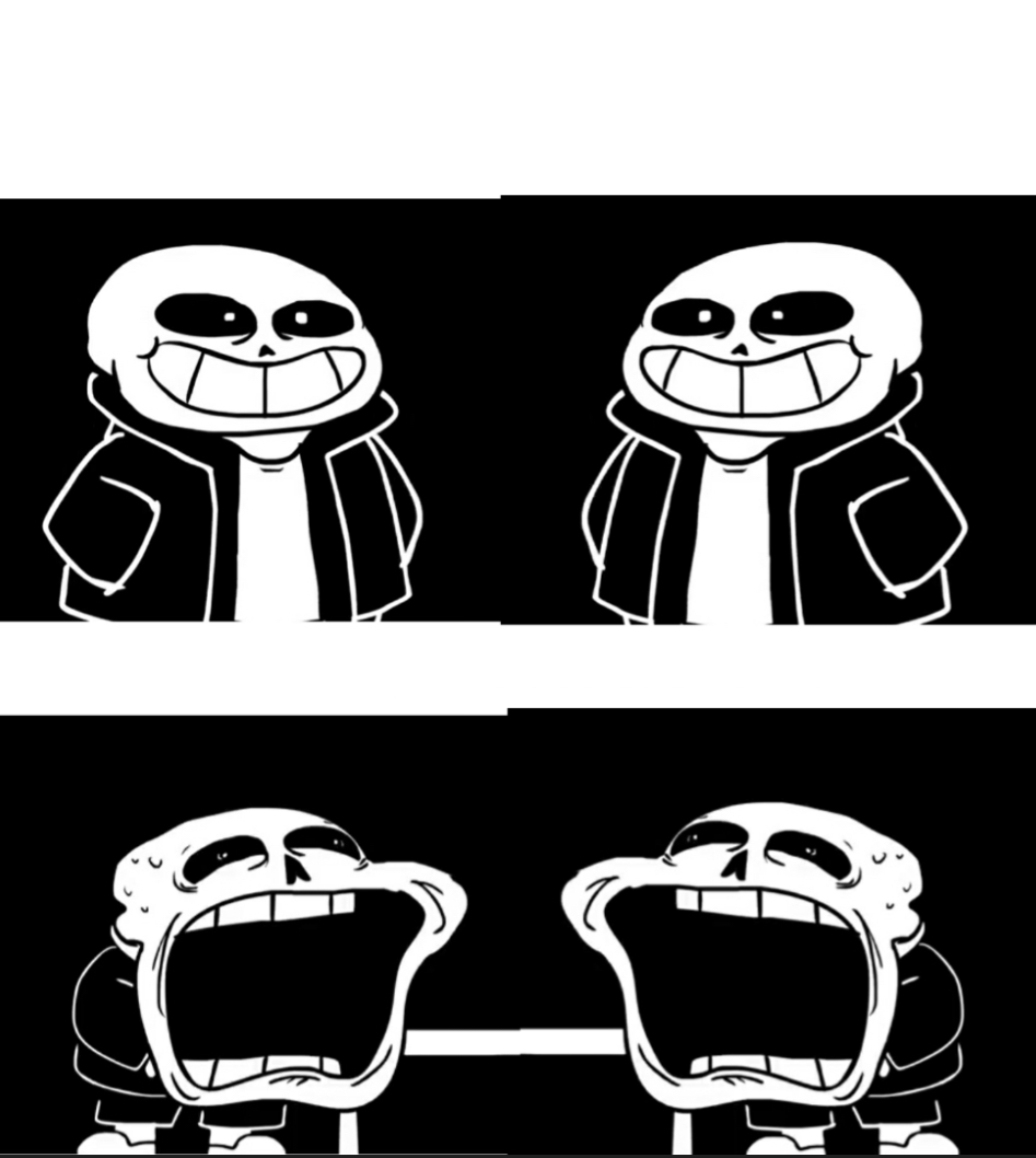 High Quality Sans screaming different reactions Blank Meme Template