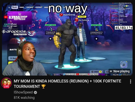 why is speed using a skin of himself | no way | made w/ Imgflip meme maker