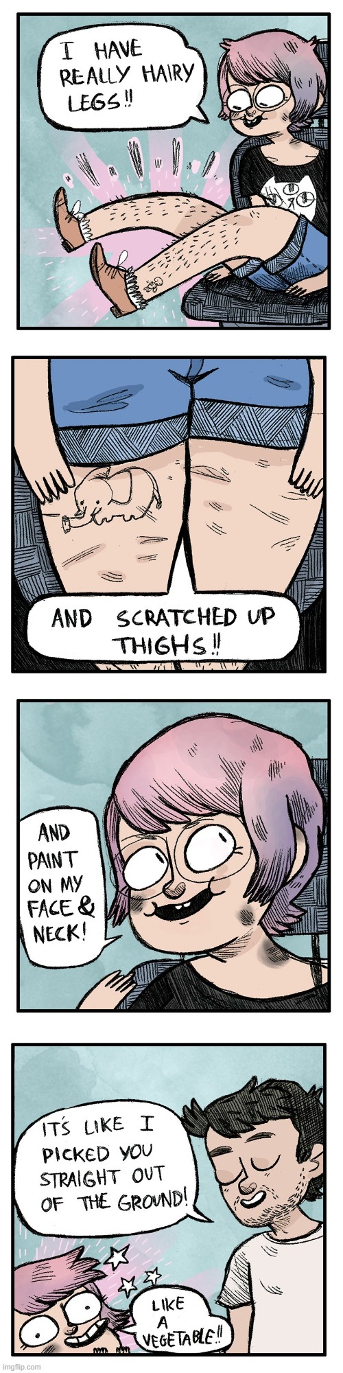 image tagged in legs,hairy legs,scratches,thighs,paint,vegetable | made w/ Imgflip meme maker