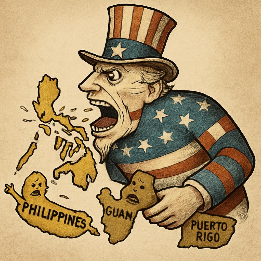 the United States eating phillipines Guam and peurter rico Blank Meme Template