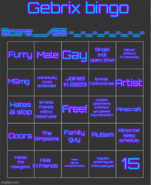 High Quality Gebrix bingo Blank Meme Template