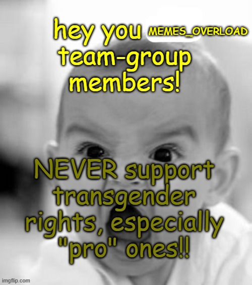 never. Also, "transgender", MORE LIKE "transh*tter" | MEMES_OVERLOAD | image tagged in trans,transgender,trans rights,transphobe,transphobia,transphobic | made w/ Imgflip meme maker