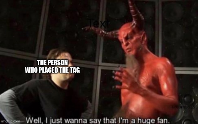 Know Your Meme Well, I Just Wanna Say That I'm A Huge Fan | THE PERSON WHO PLACED THE TAG | image tagged in know your meme well i just wanna say that i'm a huge fan | made w/ Imgflip meme maker
