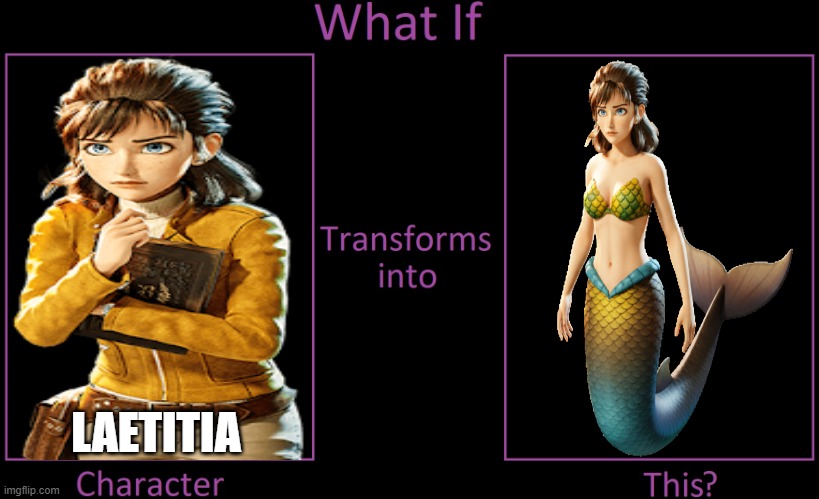 what if laetitia transforms into a mermaid ? | LAETITIA | image tagged in what if this character transforms into this blank,lupin,mermaid transformation,the little mermaid,anime,what if | made w/ Imgflip meme maker