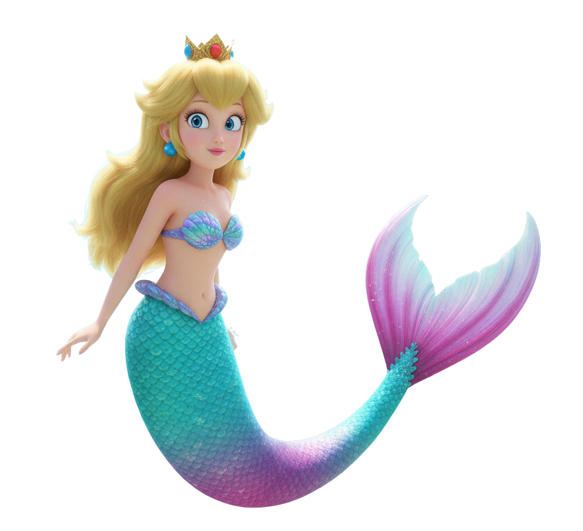 Mermaid peach Blank Meme Template