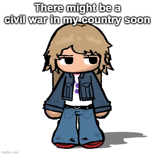 Stardust but a goober | There might be a civil war in my country soon | image tagged in stardust but a goober | made w/ Imgflip meme maker