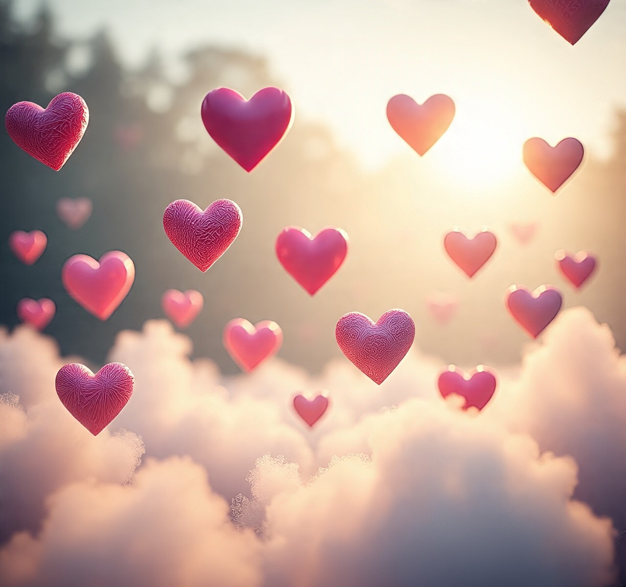 Floating hearts Blank Meme Template