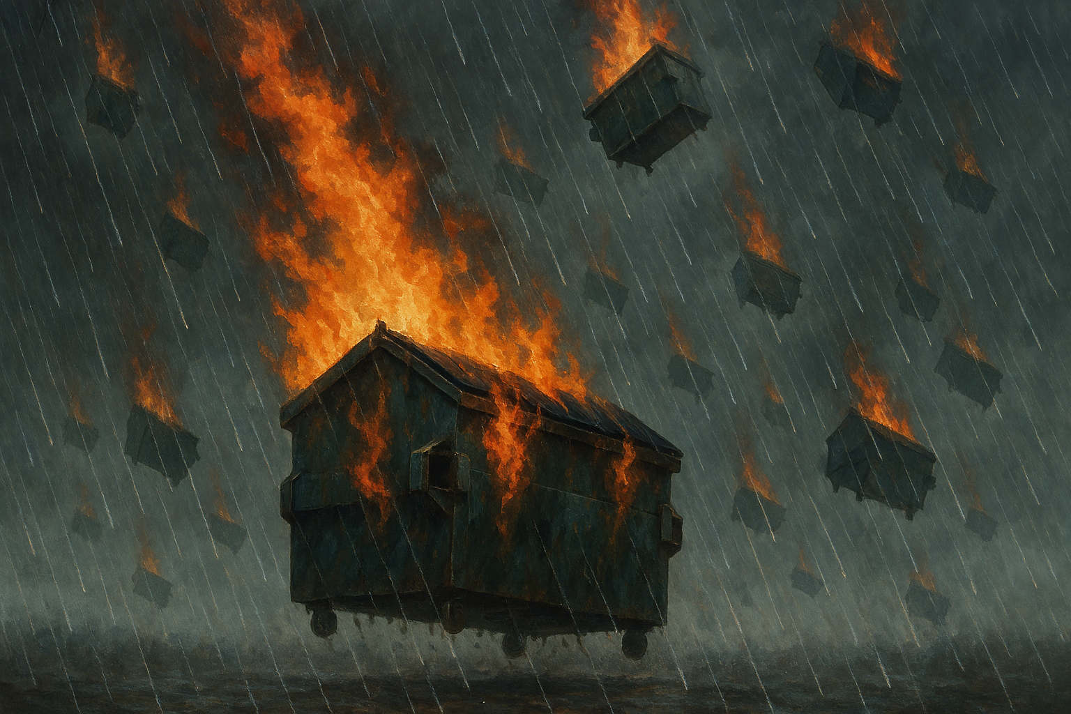 Dumpster fire storm Blank Meme Template