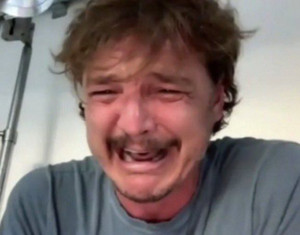 Pedro pascal crying Blank Meme Template