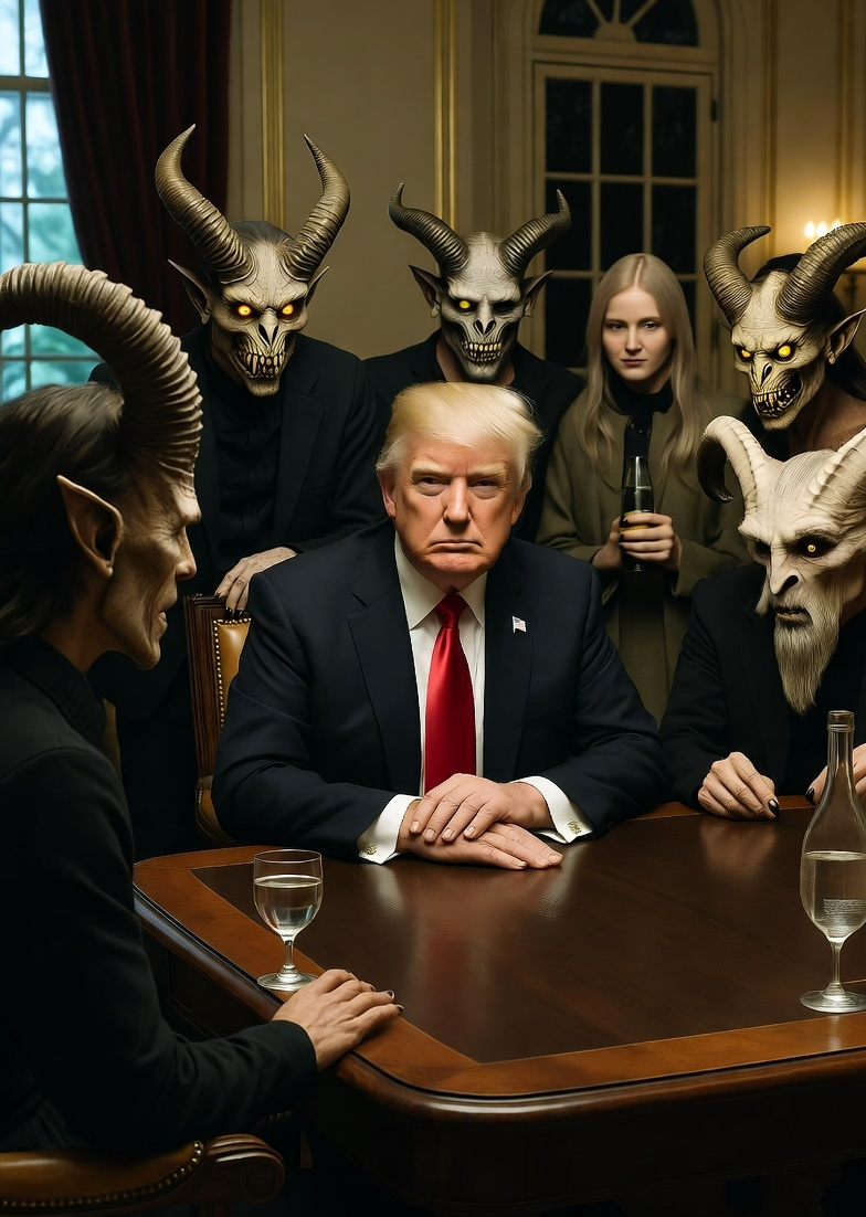 Donald Trump Demon Devil horns evil Blank Meme Template