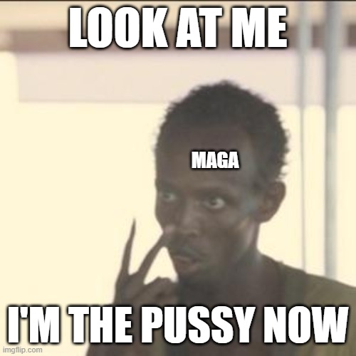 Look At Me Meme | LOOK AT ME I'M THE PUSSY NOW MAGA | image tagged in memes,look at me | made w/ Imgflip meme maker