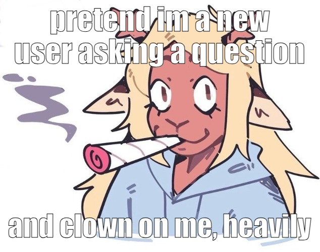 me smokin a doobie | pretend im a new user asking a question; and clown on me, heavily | image tagged in me smokin a doobie | made w/ Imgflip meme maker