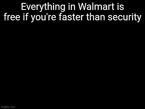 Everything in Walmart is free if you're faster than security | made w/ Imgflip meme maker