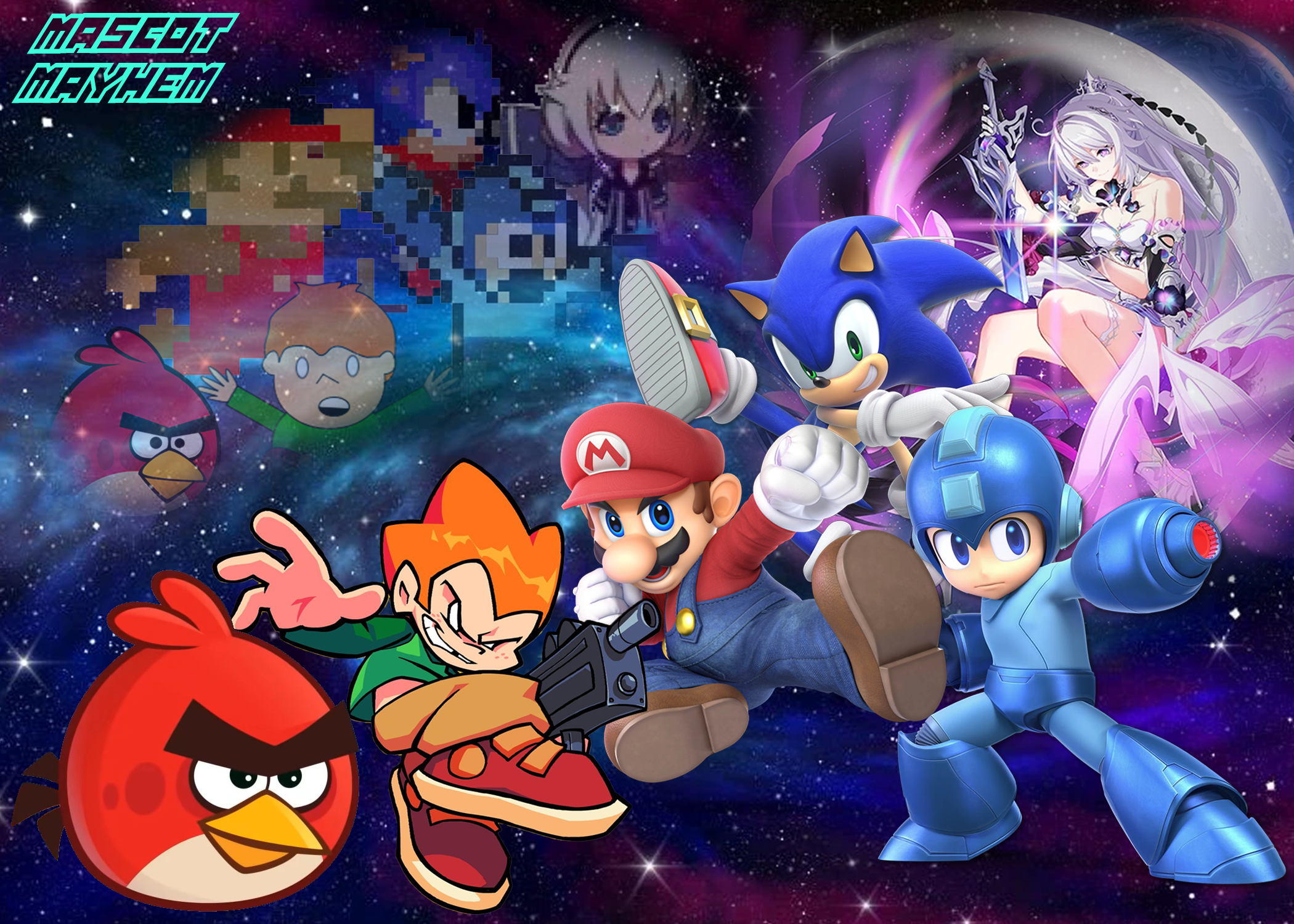 Mascot Mayhem Wallpaper Blank Meme Template