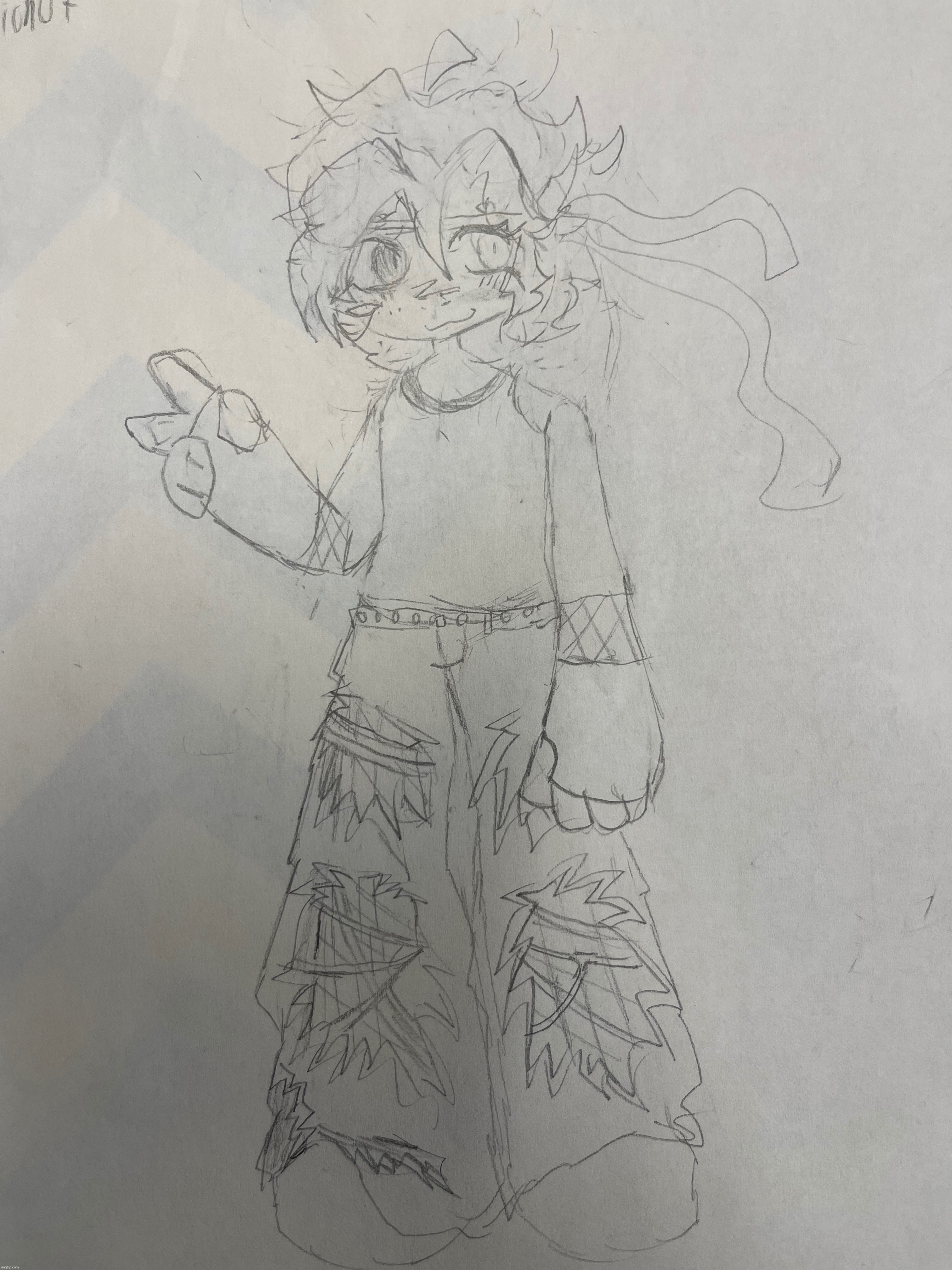 Hi uhh have a drawing of my percussionist oc | made w/ Imgflip meme maker