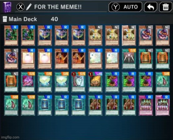 Meme deck | image tagged in yugioh,master duel,gaming,video games,nintendo switch,screenshot | made w/ Imgflip meme maker