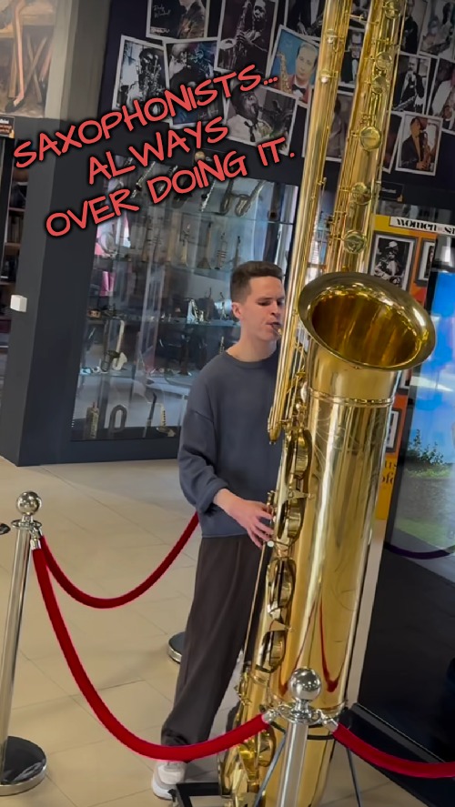 Pipe down over there! | SAXOPHONISTS...
ALWAYS OVER DOING IT. | image tagged in is this necessary,do they even contribute to the orchestra | made w/ Imgflip meme maker