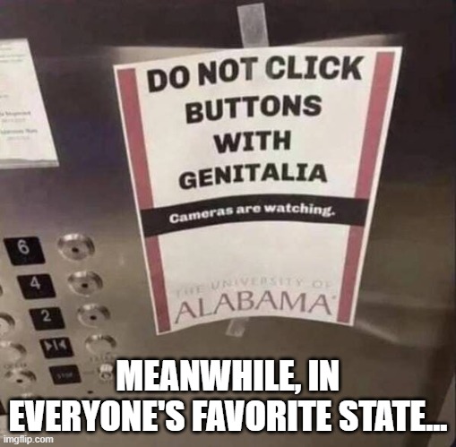Bad Touch | MEANWHILE, IN EVERYONE'S FAVORITE STATE... | image tagged in dark humor | made w/ Imgflip meme maker
