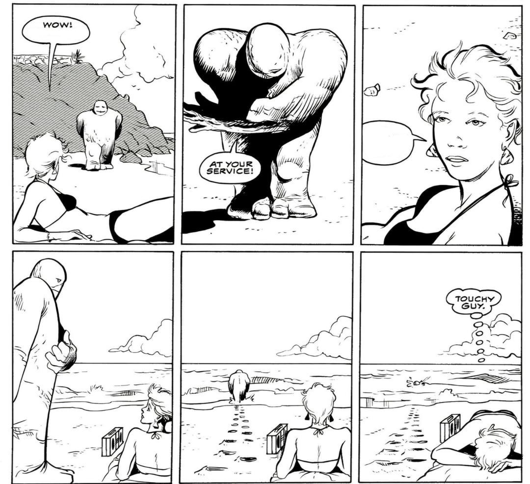 Concrete walking into the sea Blank Meme Template