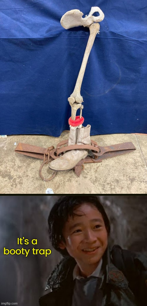 Sold at auction for an undisclosed price. | It's a
booty trap | image tagged in funny memes,dad joke,eyeroll | made w/ Imgflip meme maker