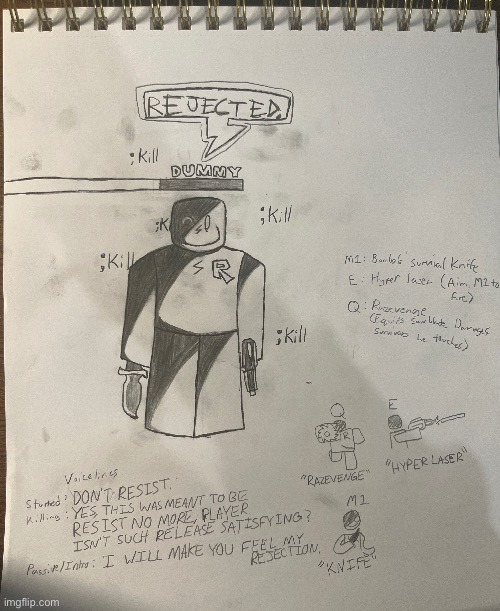 Decided to draw a concept killer for forsaken or something. His name is dummy. | made w/ Imgflip meme maker