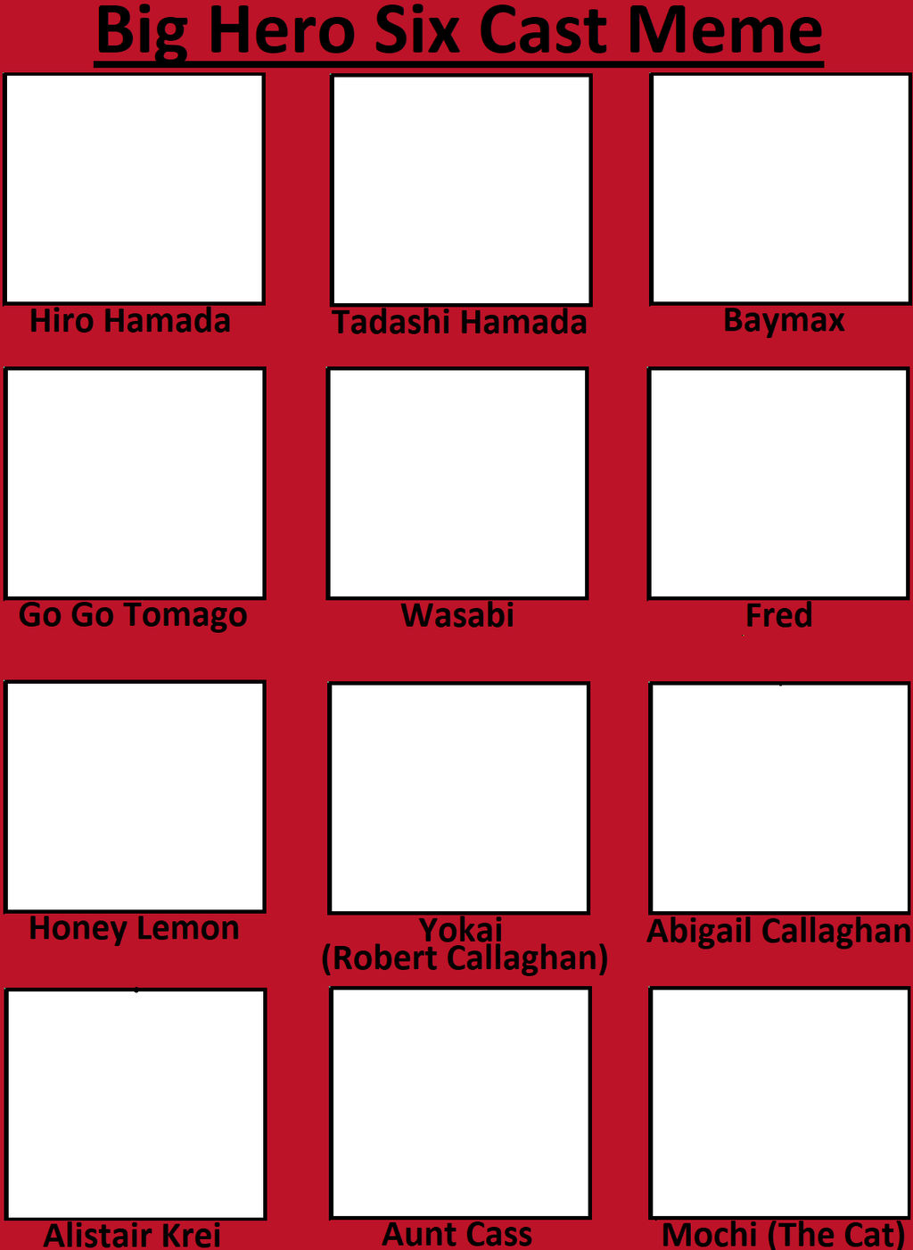 Big Hero Six Cast Meme Blank Meme Template