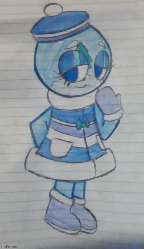 Got bored, here's a Dandy's World oc. idk what to name her, she's a fking snowglobe :p | image tagged in dandy's world | made w/ Imgflip meme maker