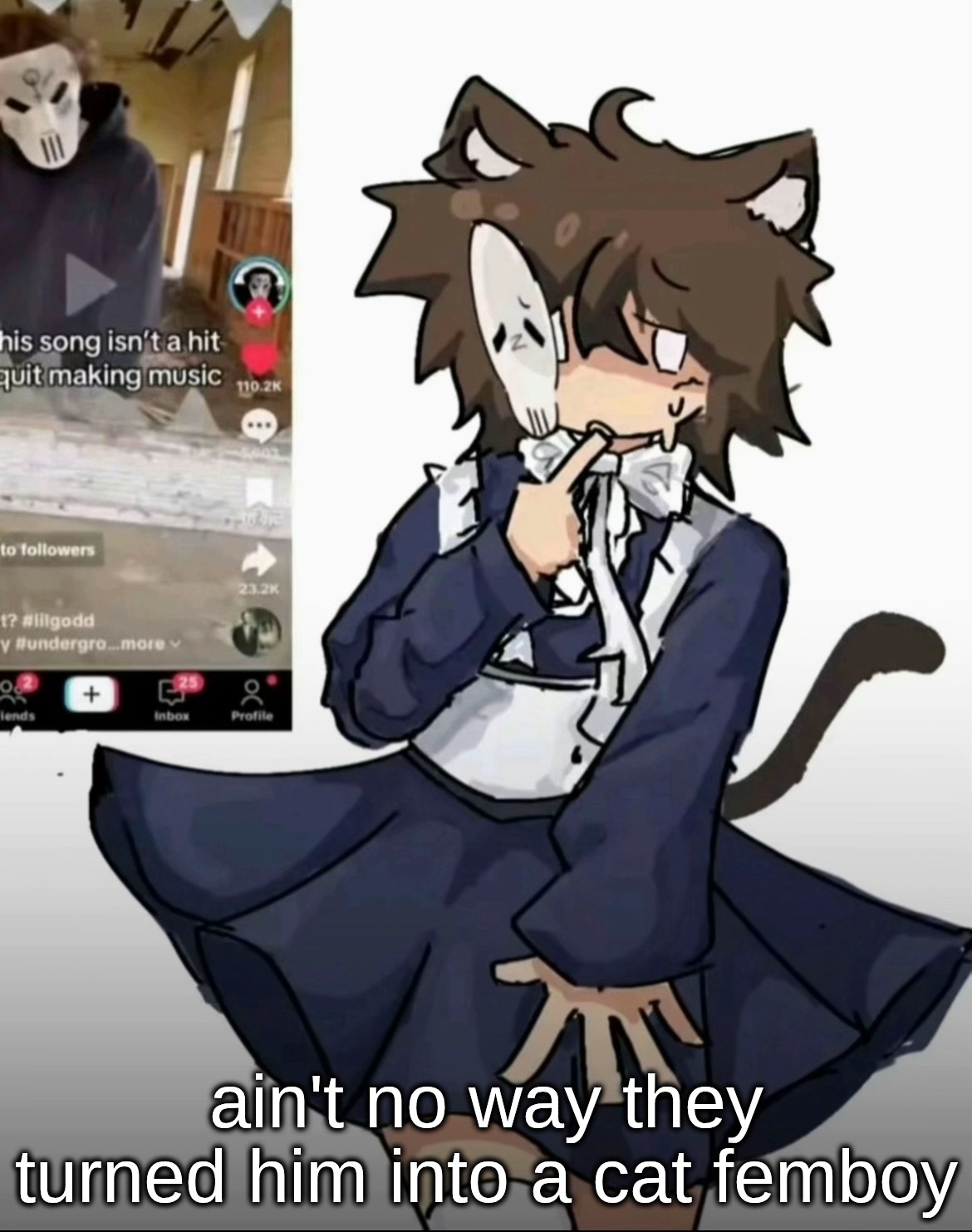 ain't no way they turned him into a cat femboy | made w/ Imgflip meme maker