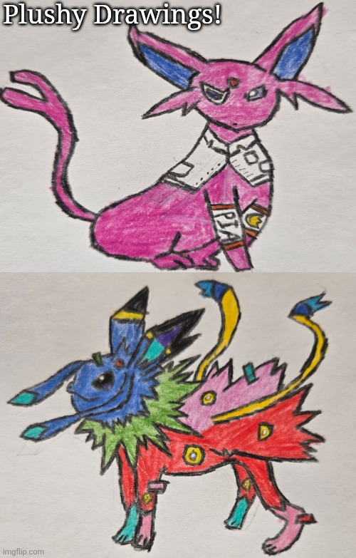 I drew two Vees! ^w^ | Plushy Drawings! | made w/ Imgflip meme maker