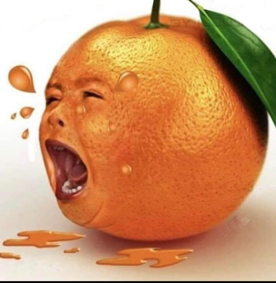 Crying Orange Blank Meme Template